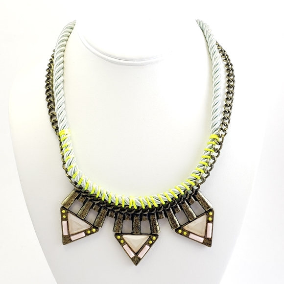 BaubleBar Edgy Statement Necklace Lime Green Pop - Picture 5 of 8